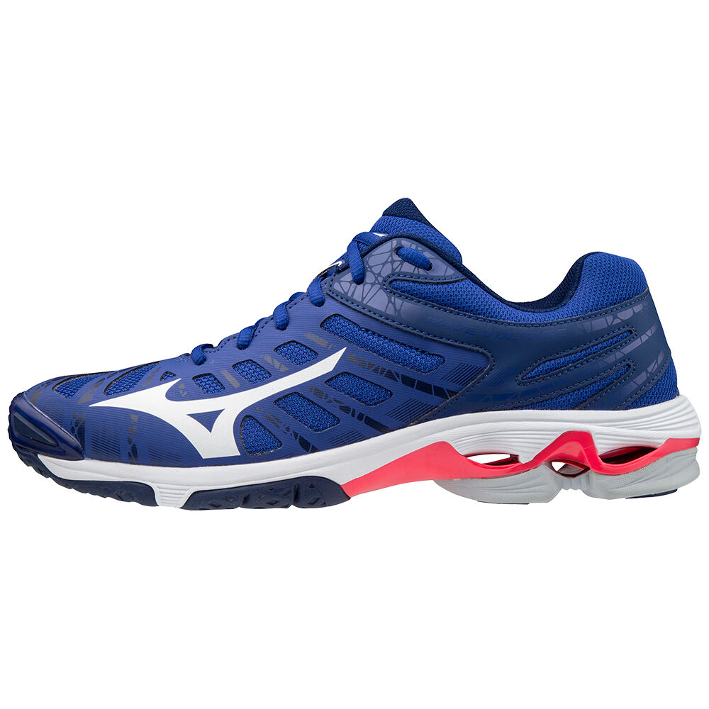 Zapatillas Voleibol Mizuno Wave Voltage Hombre Azules/Blancas/Rosas Baratas FVRN-72816